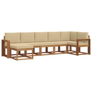 vidaXL Ensemble de canap&eacute;s d'ext&eacute;rieur 7 pc Naturel et Beige