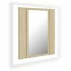 vidaXL Armoire à miroir LED de bain Chêne sonoma 40x12x45 cm Acrylique