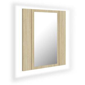 vidaXL Armoire &agrave; miroir LED de bain Ch&ecirc;ne sonoma 40x12x45 cm Acrylique