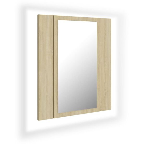 vidaXL Armoire à miroir LED de bain Chêne sonoma 40x12x45 cm Acrylique
