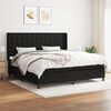 vidaXL Sommier &agrave; lattes de lit avec matelas Noir 200x200 cm Tissu
