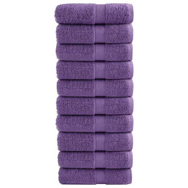 vidaXL Serviettes de toilette Premium SOLUND 10 pi&egrave;ces Violet 30 x 30 cm 600 g/m&sup2;