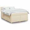 vidaXL Sommier &agrave; lattes de lit avec matelas Cr&egrave;me 140x190 cm Tissu