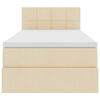 vidaXL Lit avec rangement et matelas avec matelas Cr&egrave;me 90 x 190 cm