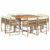 vidaXL Ensemble &agrave; manger de jardin et coussins 9 pcs beige Poly rotin