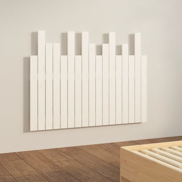vidaXL T&ecirc;te de lit murale Blanc 108x3x80 cm Bois massif de pin