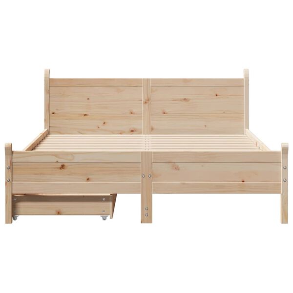 vidaXL Cadre de lit sans matelas 135x190 cm bois de pin massif