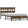 vidaXL Cadre de lit en m&eacute;tal sans matelas ch&ecirc;ne fum&eacute; 120x190 cm