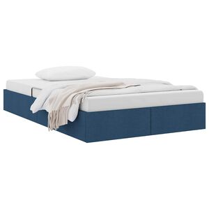 vidaXL Lit de Rangement avec matelas Bleu 120 x 200 cm tissu