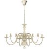 Lustre en m&eacute;tal blanc antique 8 x E14 ampoules