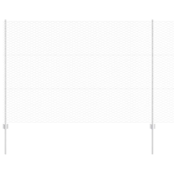 vidaXL Cl&ocirc;ture avec poteau Argent&eacute; 1,5 x 50 m Acier