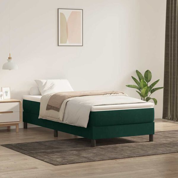vidaXL Sommier &agrave; lattes de lit sans matelas vert fonc&eacute; 100x210 cm