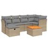 vidaXL Salon de jardin avec coussins 7pcs m&eacute;lange beige r&eacute;sine tress&eacute;e