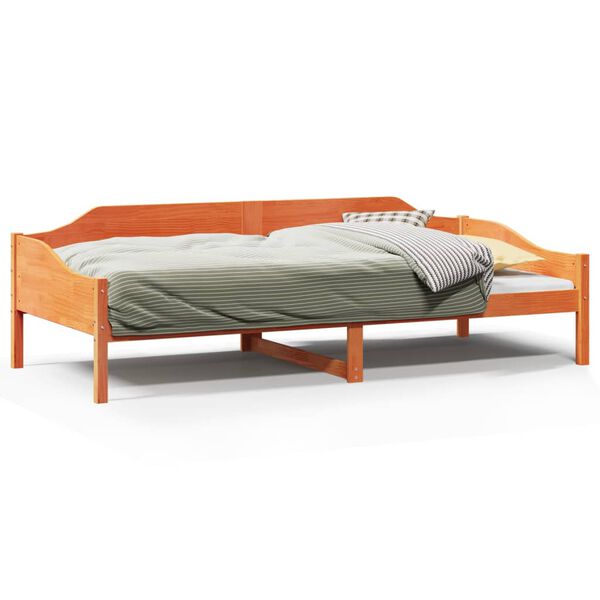 vidaXL Cadre de lit sans matelas cire marron 90x190 cm bois pin massif