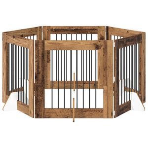 vidaXL Portillon pour chien avec supports 6 pcs Bois ancien 80 x 80 cm