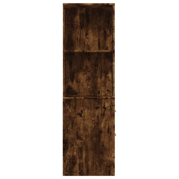 vidaXL Armoire de salle de bain &eacute;troite avec roulettes ch&ecirc;ne fum&eacute;