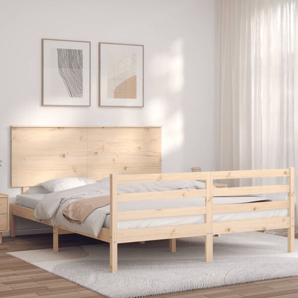 vidaXL Cadre de lit sans matelas 160x200 cm bois massif