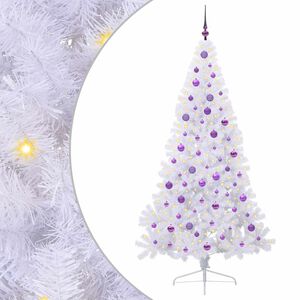 vidaXL Sapin de No&euml;l artificiel avec 300 LED Blanc 210 cm PVC et Acier