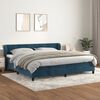 vidaXL Sommier &agrave; lattes de lit et matelas Bleu fonc&eacute; 200x200cm Velours