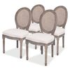 vidaXL Chaises &agrave; manger lot de 4 cr&egrave;me tissu
