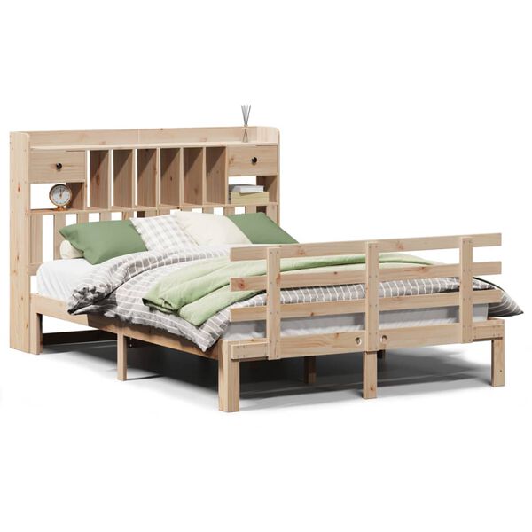 vidaXL Lit biblioth&egrave;que sans matelas 160x200 cm bois massif de pin