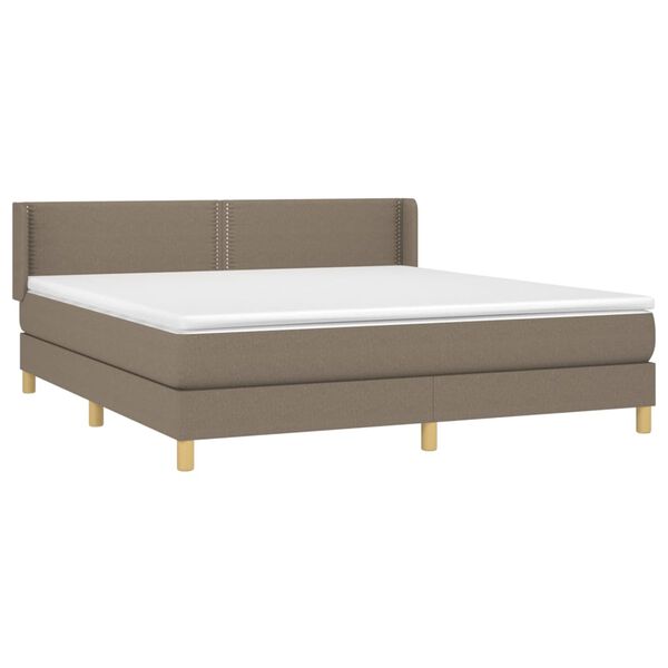 vidaXL Sommier &agrave; lattes de lit avec matelas Taupe 180x200 cm Tissu