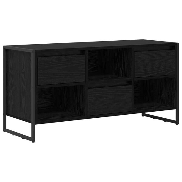 vidaXL Meuble TV Ch&ecirc;ne noir 100 x 36 x 49,5 cm Bois d'ing&eacute;nierie