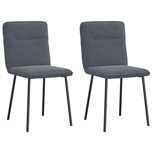 vidaXL Chaises à manger lot de 2 Gris foncé Velours
