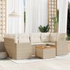 vidaXL Salon de jardin avec coussins 7 pcs beige r&eacute;sine tress&eacute;e