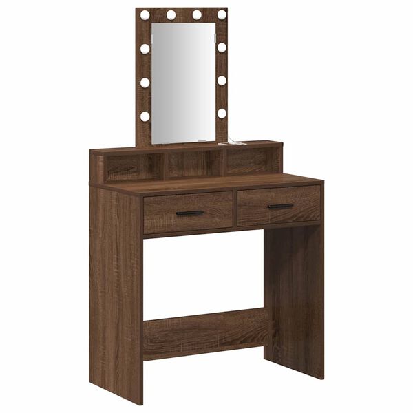 vidaXL Table de Toilette Marron 79 x 41 x 140 cm Bois d'ing&eacute;nierie