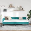 vidaXL Cadre de lit d'angle Turquoise 90 cm x 190 cm Velours