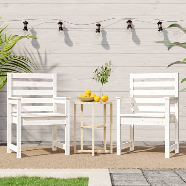 vidaXL Chaises de jardin lot de 2 blanc 60x48x91 cm bois massif de pin