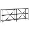 vidaXL Table console sonoma gris 180x30x75 cm bois d'ing&eacute;nierie et fer