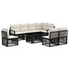 vidaXL Ensemble de canap&eacute; de jardin 9 pc Noir et blanc cr&egrave;me polyrotin