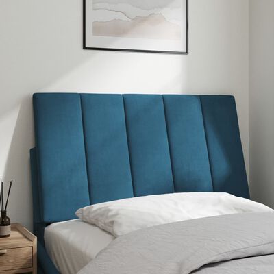 vidaXL Coussin de tête de lit bleu 80 cm velours