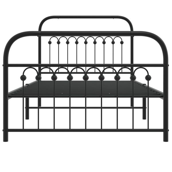 vidaXL Cadre de lit métal sans matelas et pied de lit noir 100x200 cm