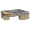 vidaXL Salon de jardin avec coussins 10 pcs beige r&eacute;sine tress&eacute;e