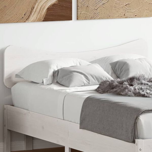 vidaXL T&ecirc;te de lit blanc 120 cm bois massif de pin