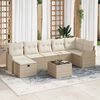 vidaXL Ensemble de canap&eacute; de jardin 8 pcs Beige Poly rotin