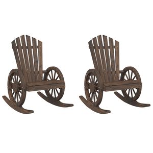 vidaXL Chaises &agrave; bascule Adirondack lot de 2 bois de sapin massif