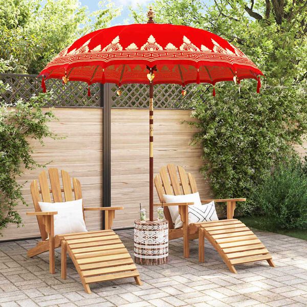 vidaXL Parasol balinais avec base Rouge 215 x 215 x 260 cm