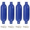 vidaXL Pare-choc de bateau 4 pcs bleu &Oslash; 14x50 cm PVC