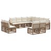 vidaXL Ensemble de canap&eacute; de jardin 11 pc Beige polyrotin