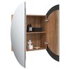 vidaXL Armoire de salle de bain miroir rond et LED Ch&ecirc;ne 54x54x17,5 cm