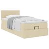 vidaXL Cadre de lit ottoman avec matelas cr&egrave;me 80x200 cm tissu