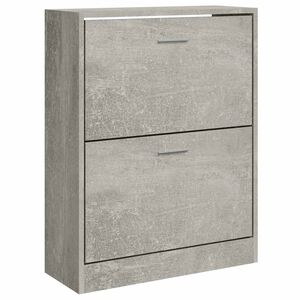 vidaXL Armoire &agrave; chaussures Gris b&eacute;ton 63x24x81 cm Bois d'ing&eacute;nierie