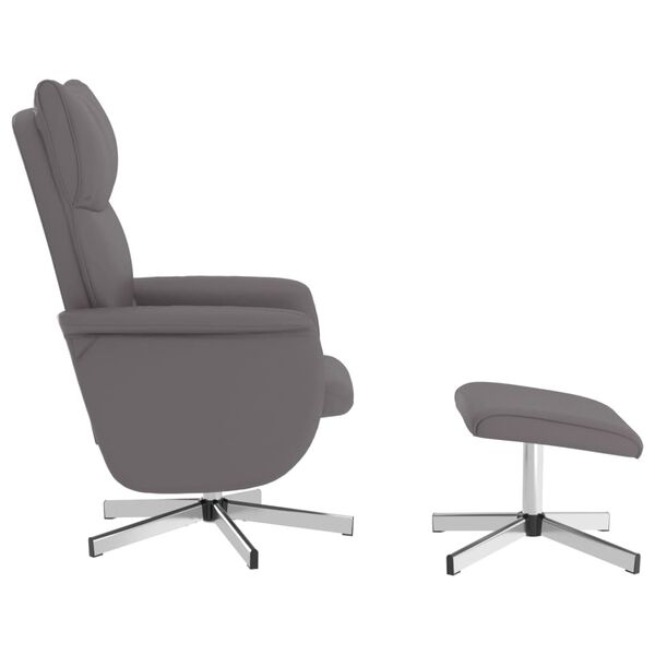 vidaXL Fauteuil inclinable de massage avec repose-pied gris similicuir