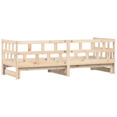 vidaXL Lit de jour et lit gigogne sans matelas 80x200 cm bois massif