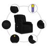 vidaXL Fauteuil inclinable de massage &eacute;lectrique Noir Tissu