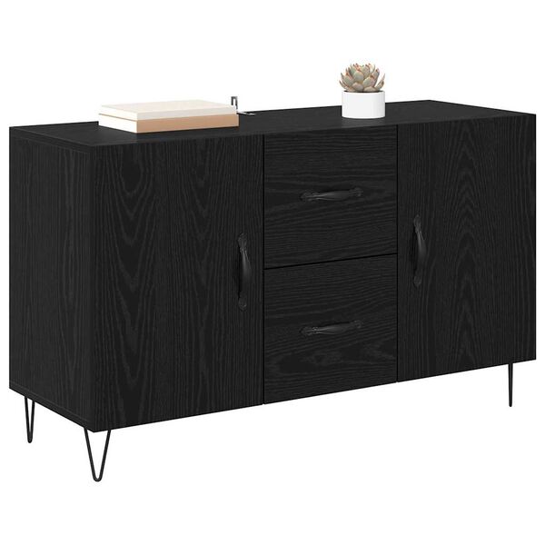 vidaXL Buffet Ch&ecirc;ne noir 100 x 36 x 60 cm Bois d'ing&eacute;nierie
